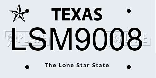 LSM9008 Texas License Plate