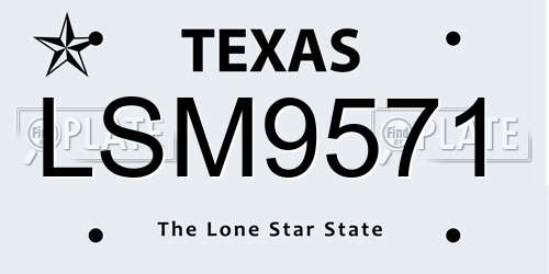 LSM9571 Texas License Plate