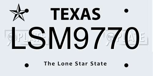 LSM9770 Texas License Plate
