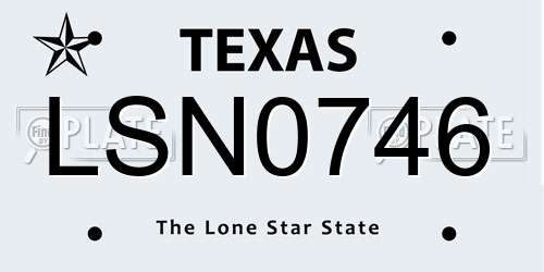 LSN0746 Texas License Plate