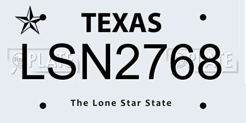 LSN2768 Texas License Plate