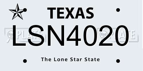 LSN4020 Texas License Plate
