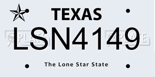 LSN4149 Texas License Plate