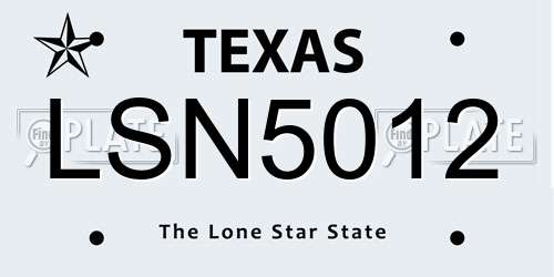 LSN5012 Texas License Plate