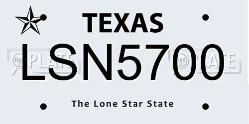 LSN5700 Texas License Plate