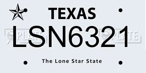 LSN6321 Texas License Plate