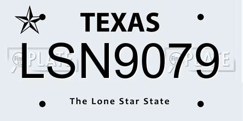 LSN9079 Texas License Plate