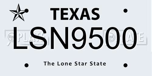LSN9500 Texas License Plate