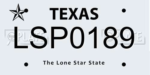 LSP0189 Texas License Plate