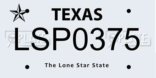 LSP0375 Texas License Plate