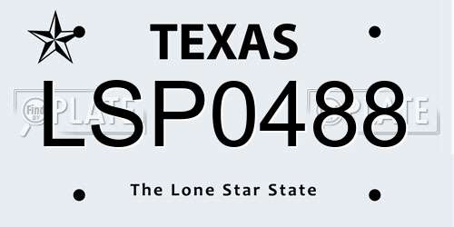 LSP0488 Texas License Plate