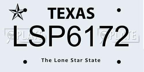 LSP6172 Texas License Plate