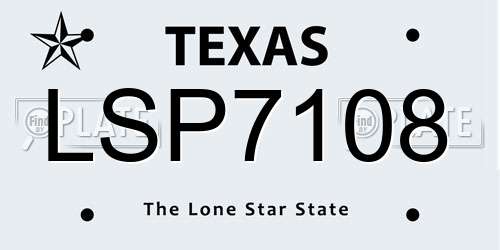 LSP7108 Texas License Plate