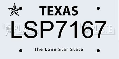 LSP7167 Texas License Plate