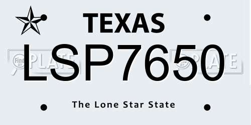 LSP7650 Texas License Plate