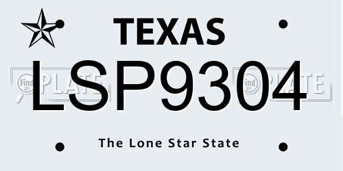 LSP9304 Texas License Plate