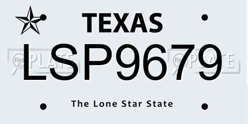 LSP9679 Texas License Plate