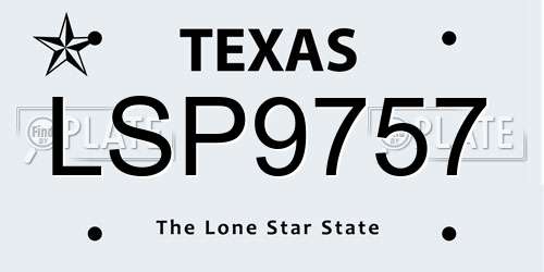 LSP9757 Texas License Plate