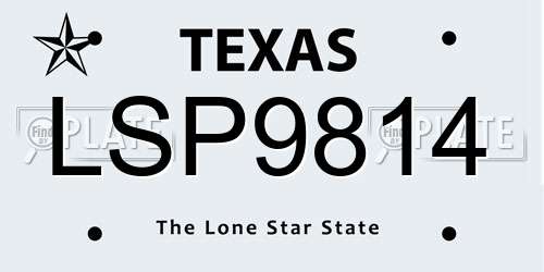 LSP9814 Texas License Plate