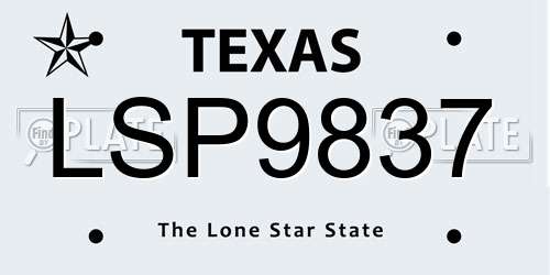 LSP9837 Texas License Plate