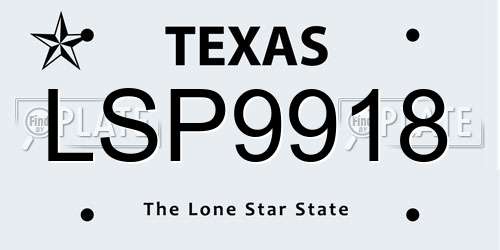 LSP9918 Texas License Plate