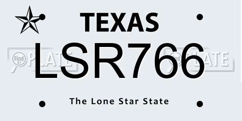 LSR766 Texas License Plate