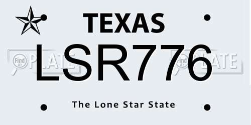 LSR776 Texas License Plate