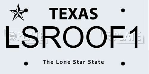 LSROOF1 Texas License Plate