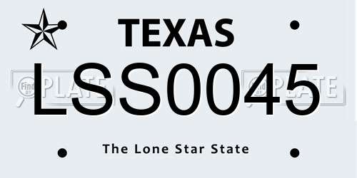 LSS0045 Texas License Plate