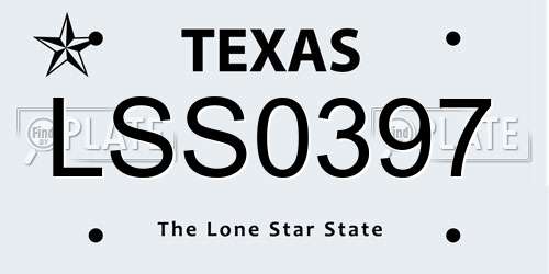 LSS0397 Texas License Plate