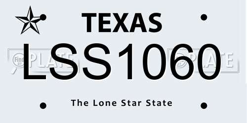 LSS1060 Texas License Plate
