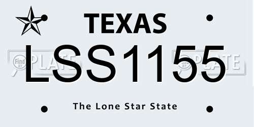 LSS1155 Texas License Plate