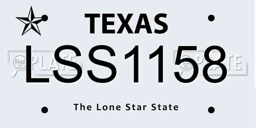 LSS1158 Texas License Plate