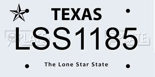 LSS1185 Texas License Plate
