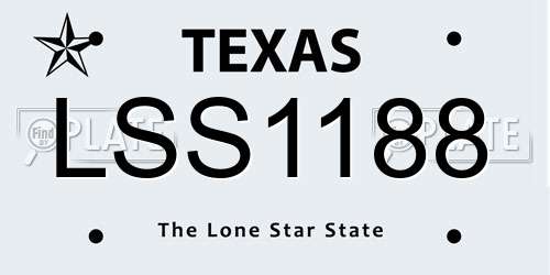 LSS1188 Texas License Plate