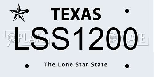LSS1200 Texas License Plate