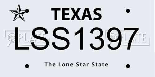 LSS1397 Texas License Plate