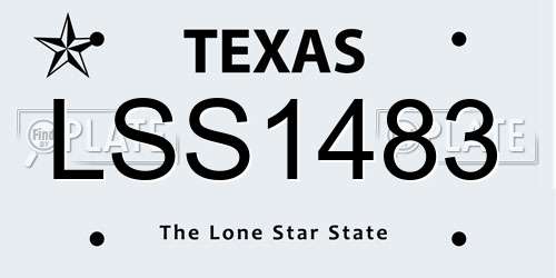 LSS1483 Texas License Plate