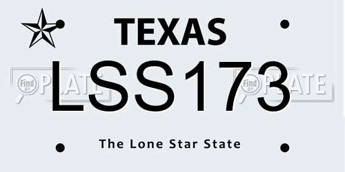 LSS173 Texas License Plate