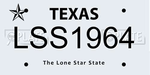 LSS1964 Texas License Plate