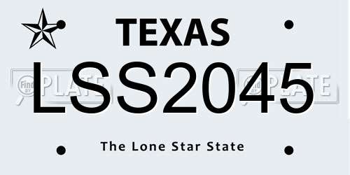 LSS2045 Texas License Plate