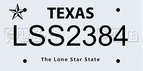 LSS2384 Texas License Plate