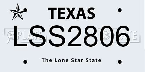 LSS2806 Texas License Plate