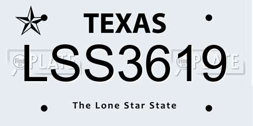 LSS3619 Texas License Plate