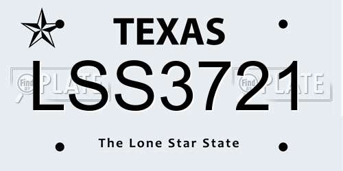 LSS3721 Texas License Plate