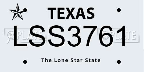 LSS3761 Texas License Plate