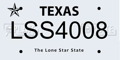 LSS4008 Texas License Plate