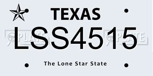 LSS4515 Texas License Plate