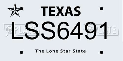 LSS6491 Texas License Plate