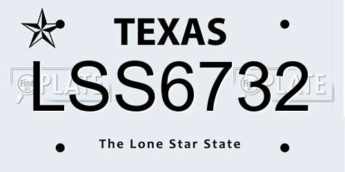 LSS6732 Texas License Plate